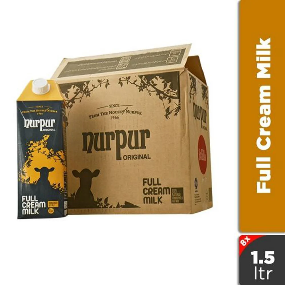 Nurpur Full Cream Milk Carton (1×8)