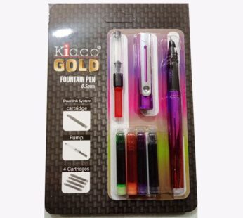 Kidco GOLD Fountain Pen With Dual Ink System